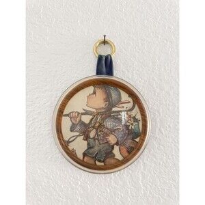 Vintage Convex Original Hummel Round Boy Print Antique Baby Brother Dome Glass